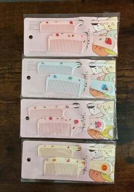 Sudi Comb Cute Hair Comb Set 2 Pcs Pink Apple Strawberry ice cream orange Fruit
